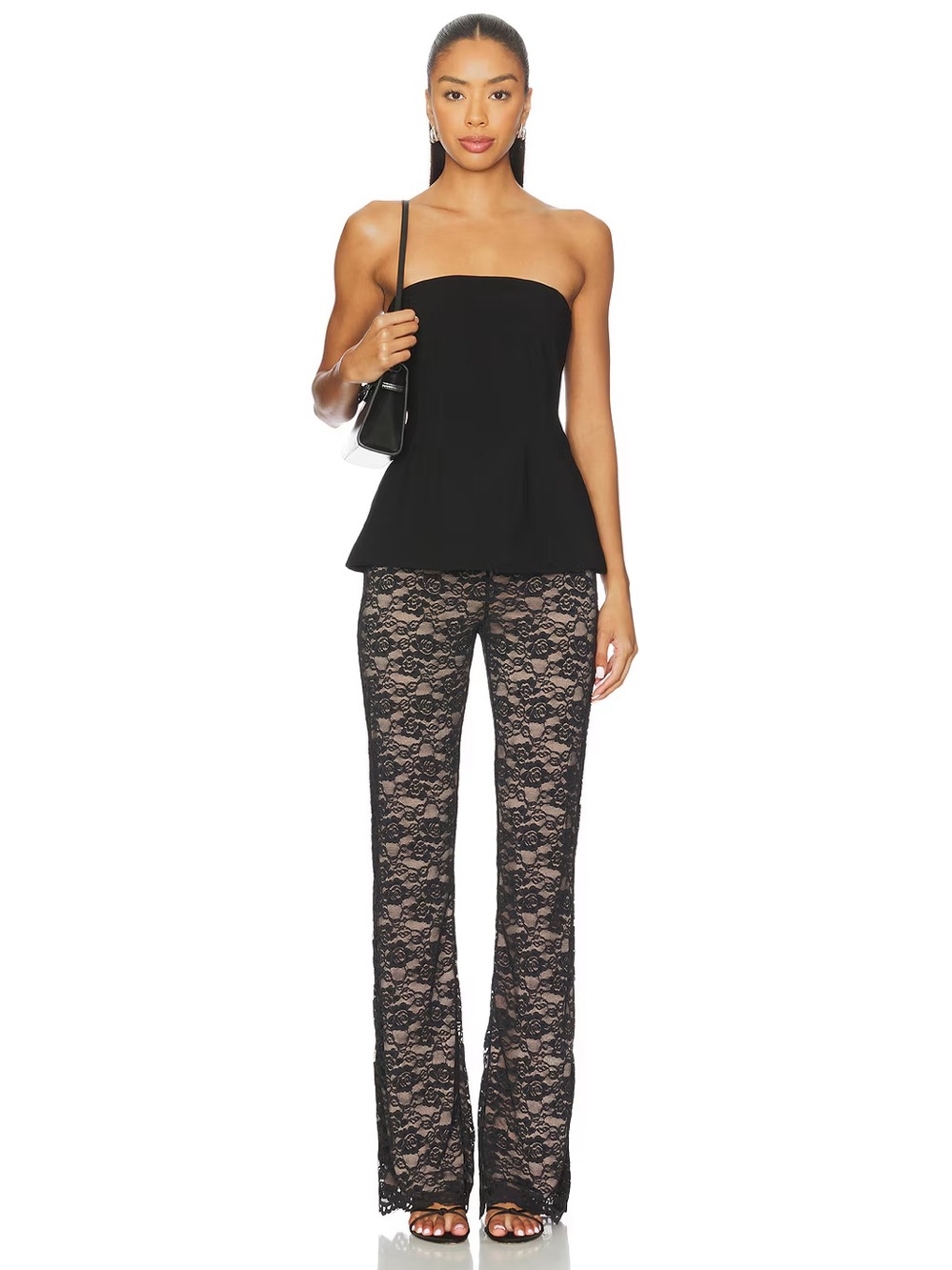 NWT MAJORELLE Zariah Black Lace Pants